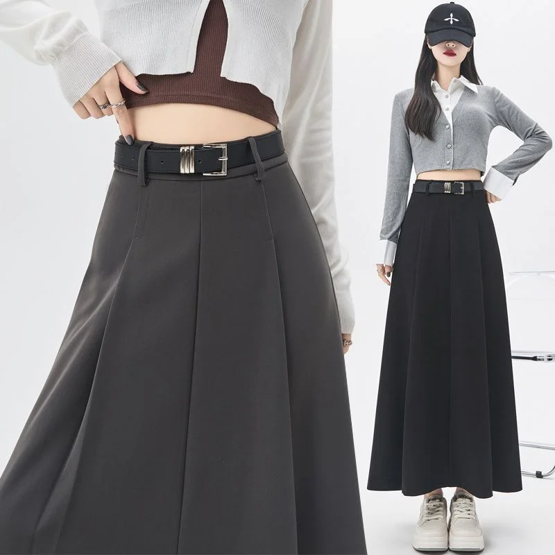 Long Pleated Skirts for Women Spring Summer Fashion Midi Gray Black Vintage Midi Skirts Elegant Office Suits Skirt
Long Pleated Skirts for Women Spring Summer Fashion Midi Gray Black Vintage Midi Skirts Elegant Office Suits Skirt