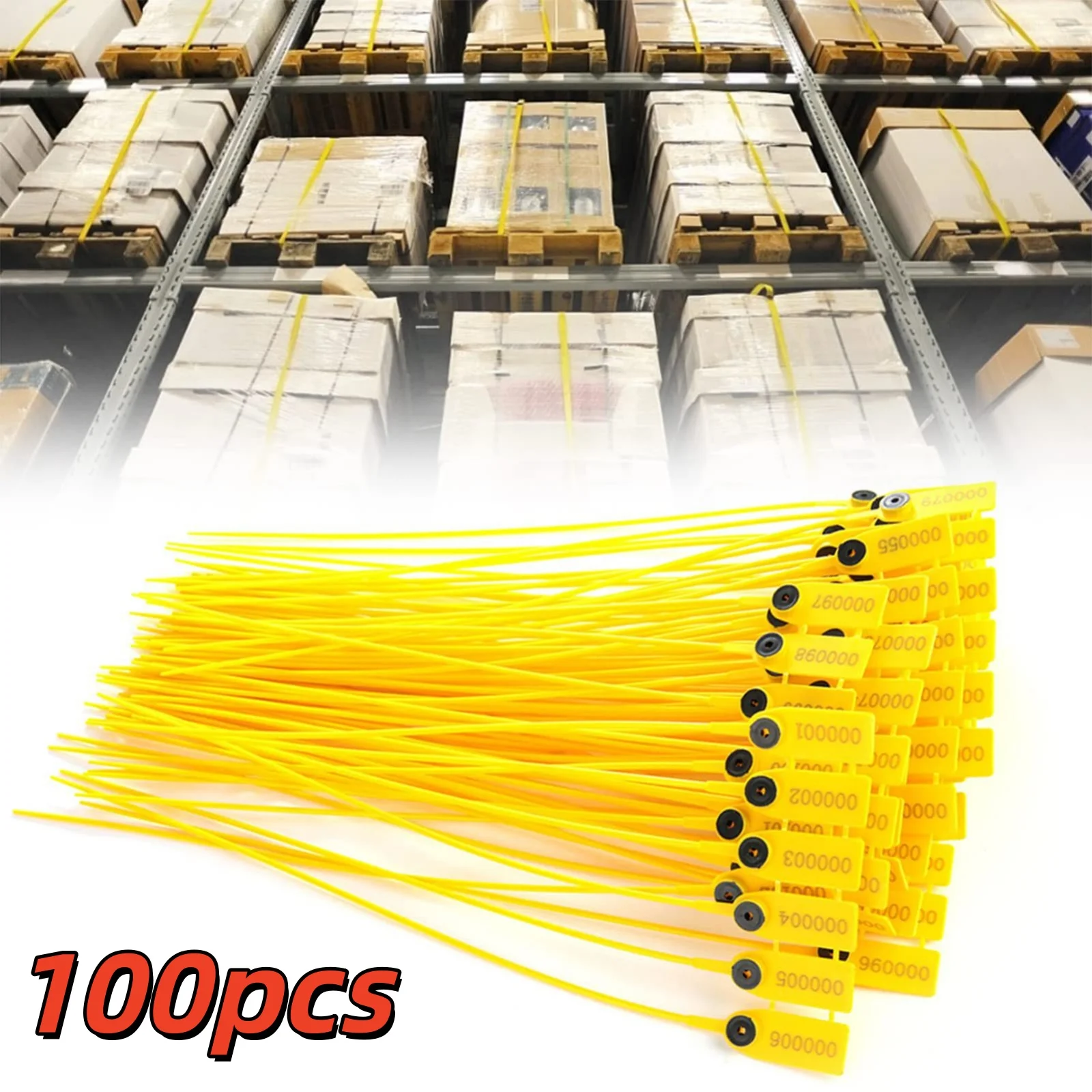 100pcs Yellow Plastic Tamper Seals Zip Ties Pull Tite Security Tags with Numbered Disposable Cable Ties Self-Locking Cable Ties
100pcs Yellow Plastic Tamper Seals Zip Ties Pull Tite Security Tags with Numbered Disposable Cable Ties Self-Locking Cable Ties