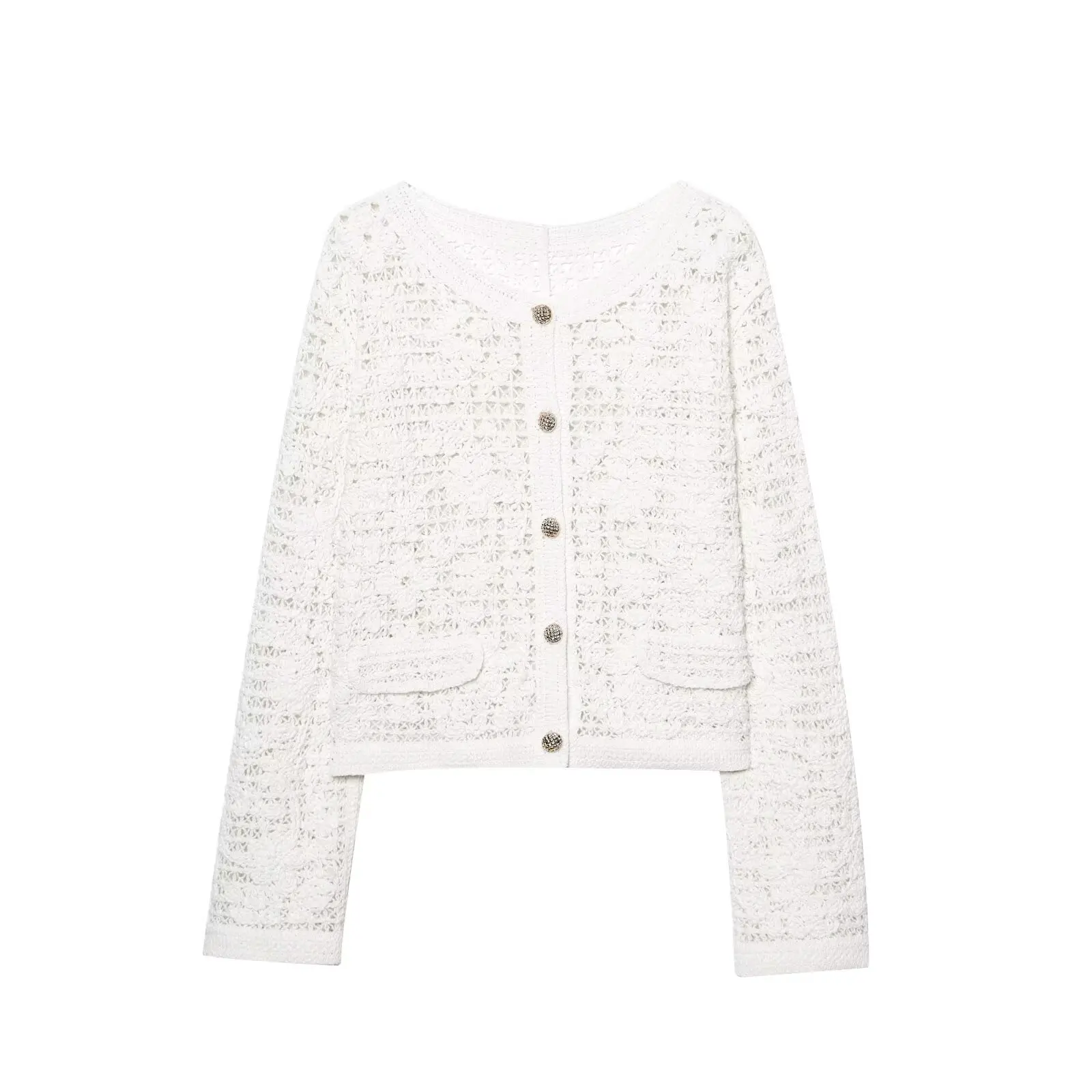Women 2025 New Fashion Crocheting with breasted ornaments Coat Vintage Long Sleeve Button O Neck Female Outerwear Chic Overshirt
Women 2025 New Fashion Crocheting with breasted ornaments Coat Vintage Long Sleeve Button O Neck Female Outerwear Chic Overshirt