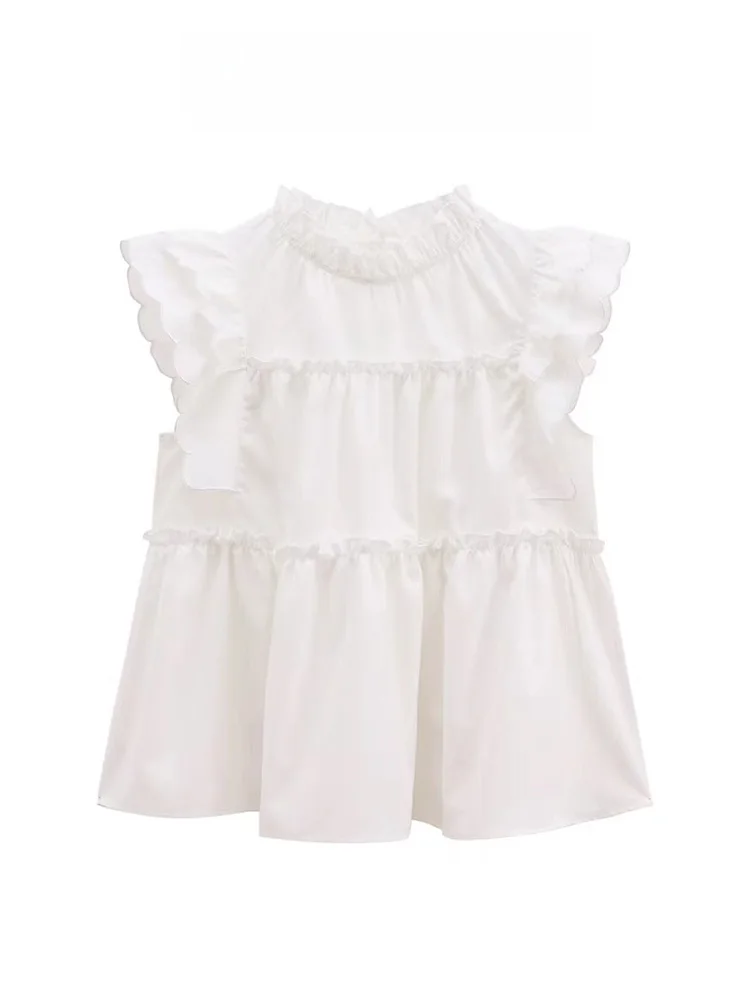 New 2025 White Lace Trim irt Women's Summer Folded Design Sweet Top Flng Sve Blouse Commute Sle Loose Fit round Ne
New 2025 White Lace Trim irt Women's Summer Folded Design Sweet Top Flng Sve Blouse Commute Sle Loose Fit round Ne