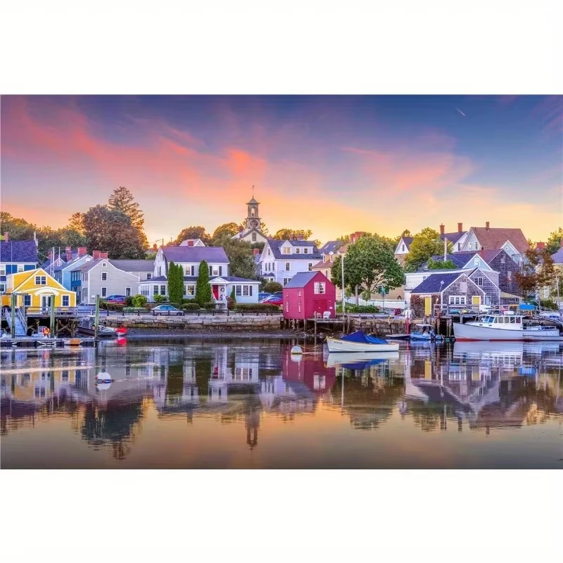 Sunset Harbor Colorful Fishing Village Jigsaw Puzzle, Water Reflection Boats Dock Houses Twilight Sky Coastal Town Wall Decor
Sunset Harbor Colorful Fishing Village Jigsaw Puzzle, Water Reflection Boats Dock Houses Twilight Sky Coastal Town Wall Decor
