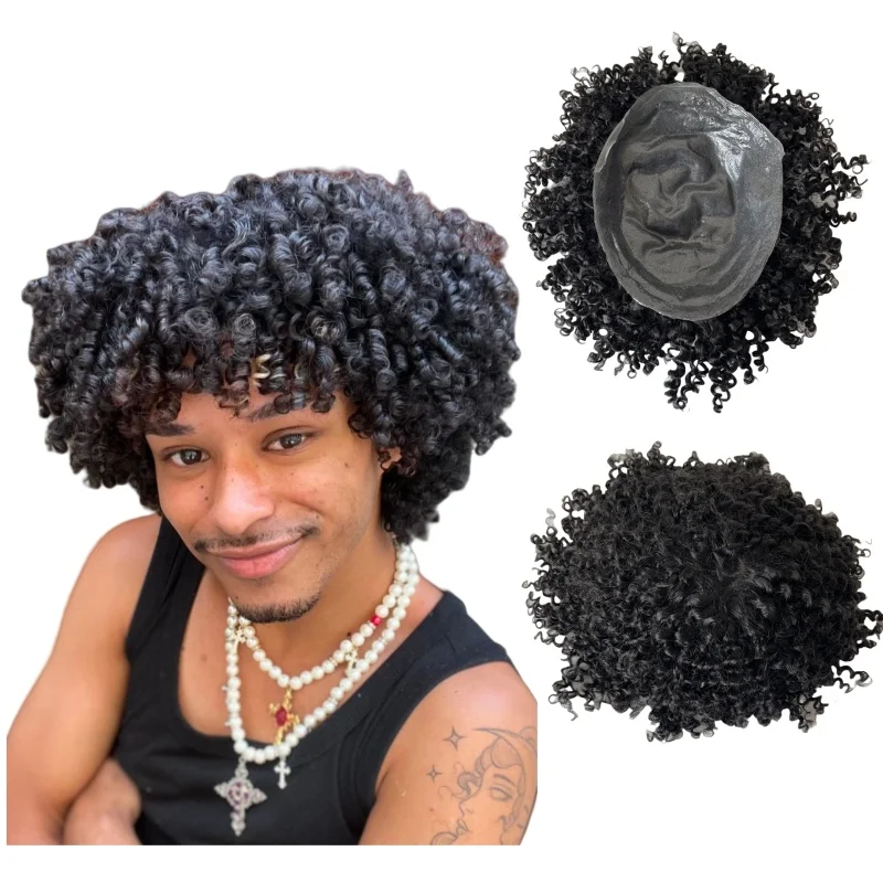 Burmese Virgin Human Hair Hairpieces 1# Jet Black Color 10mm Curly Full Knots PU Toupee 8x10 Skin Unit for Black Men
Burmese Virgin Human Hair Hairpieces 1# Jet Black Color 10mm Curly Full Knots PU Toupee 8x10 Skin Unit for Black Men