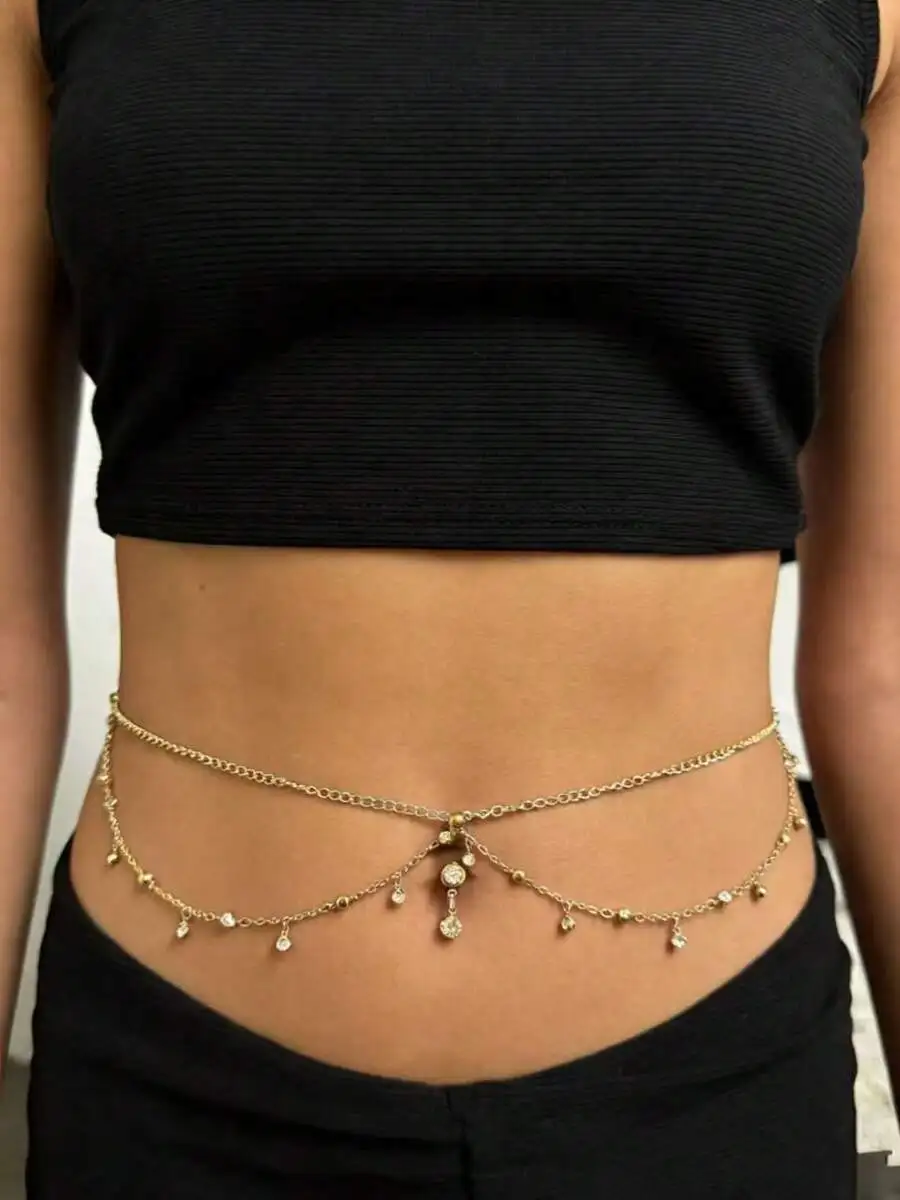 Rhinestone Tassel Belly Chain With Body Jewelry
Rhinestone Tassel Belly Chain With Body Jewelry