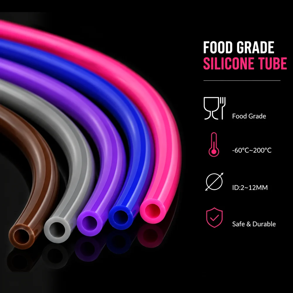 1/3/5M Food Grade Silicone Tube ID 2~12mm High temperature and low temperature resistance sealed without leakage insulation
1/3/5M Food Grade Silicone Tube ID 2~12mm High temperature and low temperature resistance sealed without leakage insulation