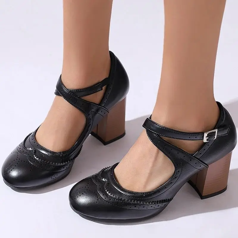 Women's High Heels Pumps Mary Jane Shoes Big Size 50 Ankle Strap Black Brown Block Heeled Wedding Office Shoe Lady 2026 Fashion
Women's High Heels Pumps Mary Jane Shoes Big Size 50 Ankle Strap Black Brown Block Heeled Wedding Office Shoe Lady 2026 Fashion