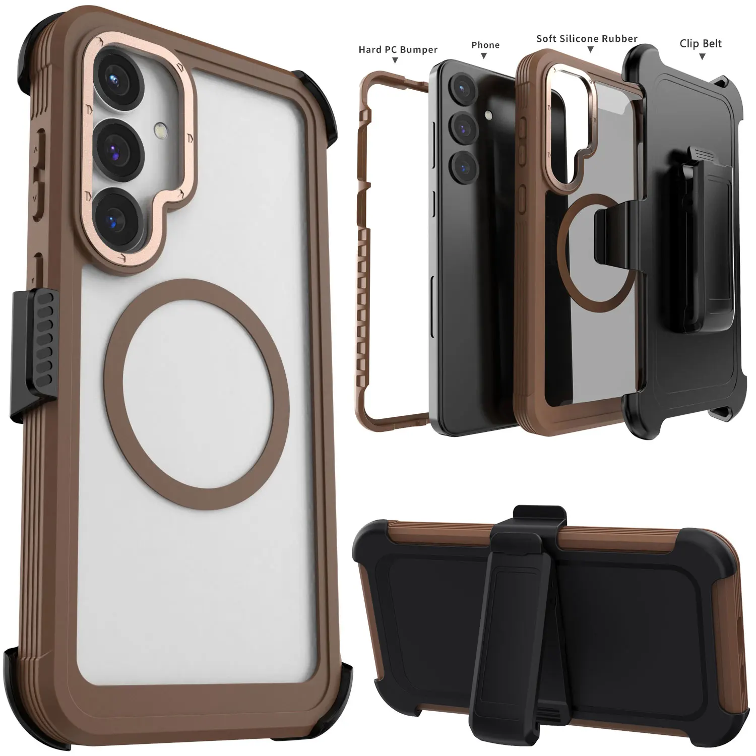 Для Samsung Galaxy S25/S25 Plus/S25 ультрамагнитный защитный чехол противоударный прочный чехол прозрачный/коричневый + кобура с зажимом для ремня
Для Samsung Galaxy S25/S25 Plus/S25 ультрамагнитный защитный чехол противоударный прочный чехол прозрачный/коричневый + кобура с зажимом для ремня