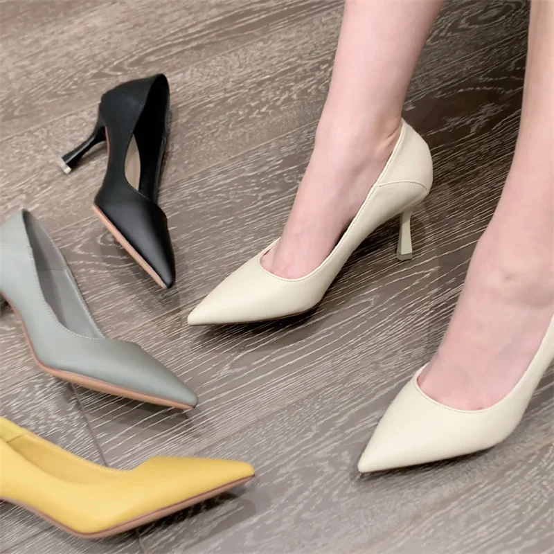 Soft Concise High Heels 7.5/5.5cm Shoes Fashion Women Pumps Pointed Toe Slip On Candy Colors Office Woman Wedding Shoes 4
Soft Concise High Heels 7.5/5.5cm Shoes Fashion Women Pumps Pointed Toe Slip On Candy Colors Office Woman Wedding Shoes 4