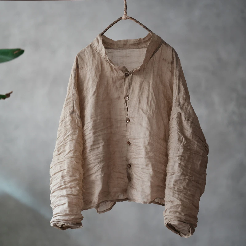 100% Ramie Women Casual Shirt New 2026 Summer Vintage Style Stand Collar Solid Color Loose Female Long Sleeve Tops Shirts M2870
100% Ramie Women Casual Shirt New 2026 Summer Vintage Style Stand Collar Solid Color Loose Female Long Sleeve Tops Shirts M2870
