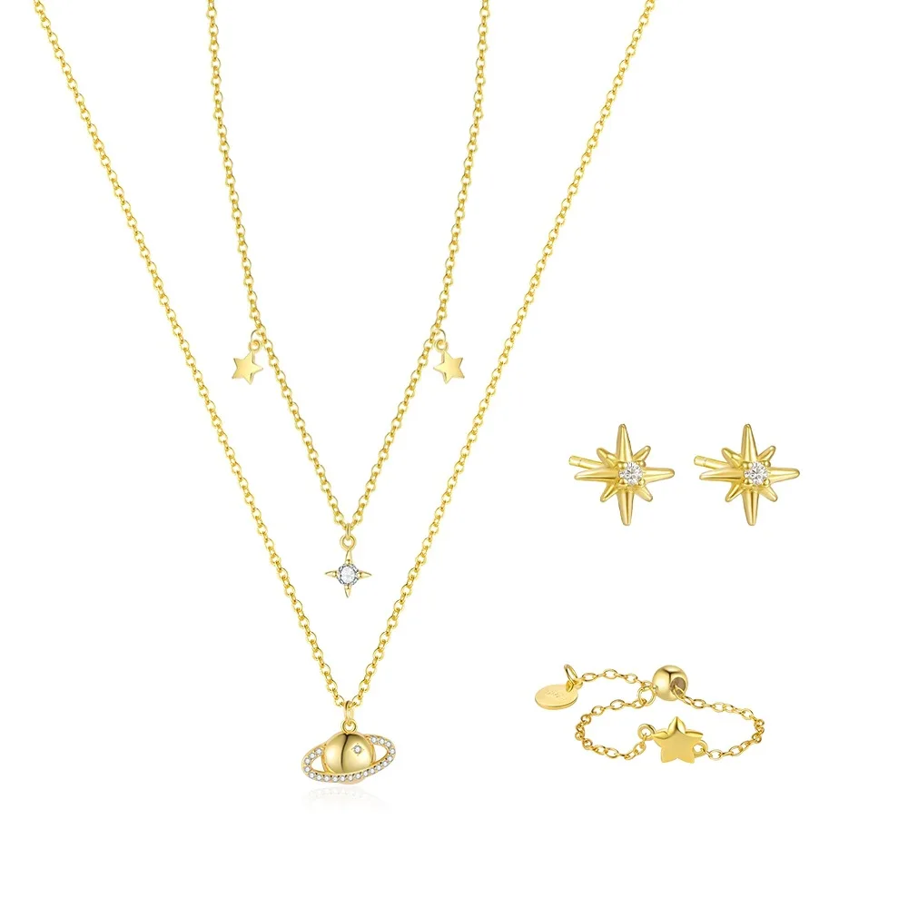 Стерлинговое серебро S925, серия «Межзвездная путешествие», Сатурн, инкрустированное бриллиантами цирконом, многослойное ожерелье, женский модный комплект ювелирных изделий
Стерлинговое серебро S925, серия «Межзвездная путешествие», Сатурн, инкрустированное бриллиантами цирконом, многослойное ожерелье, женский модный комплект ювелирных изделий