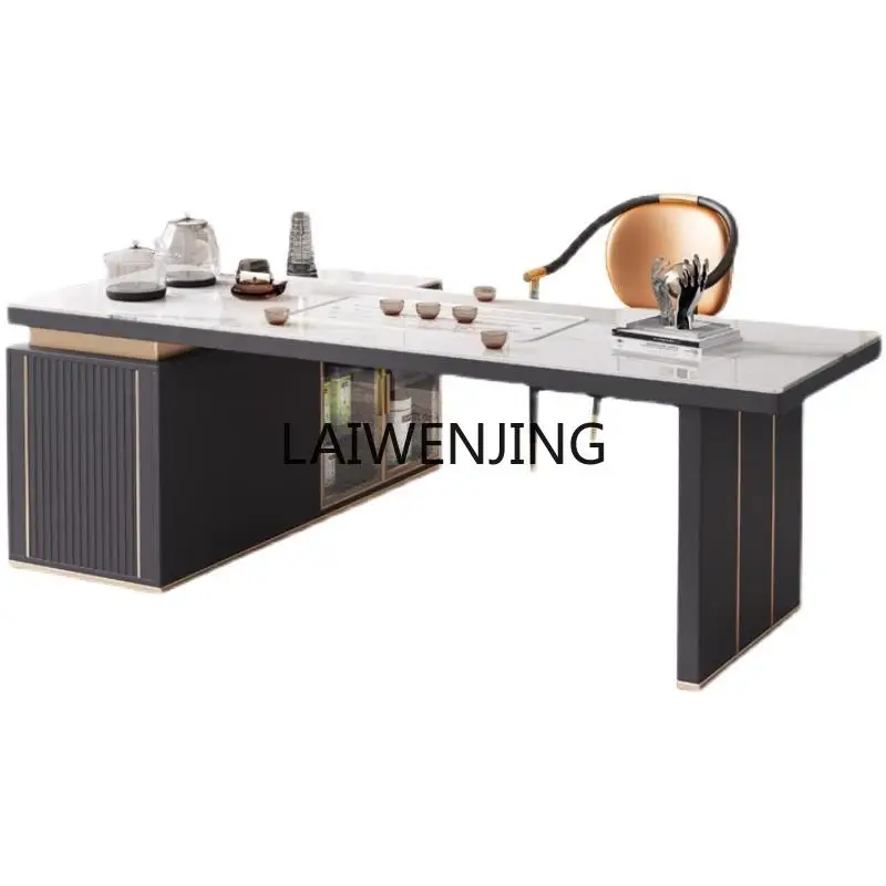 LYN simple rock slab tea table and chair combination automatic water brewing tea with corner cabinet tea table
LYN simple rock slab tea table and chair combination automatic water brewing tea with corner cabinet tea table
