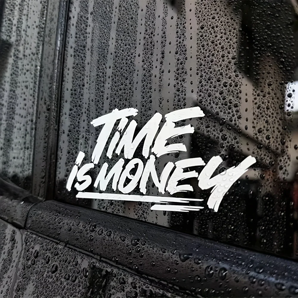 "Time Is Money" Vinyl Sticker - Sturdy Graphic Sticker for Car Trunk and Windows, Easy to Peel Off and Paste, Car Stickers
"Time Is Money" Vinyl Sticker - Sturdy Graphic Sticker for Car Trunk and Windows, Easy to Peel Off and Paste, Car Stickers