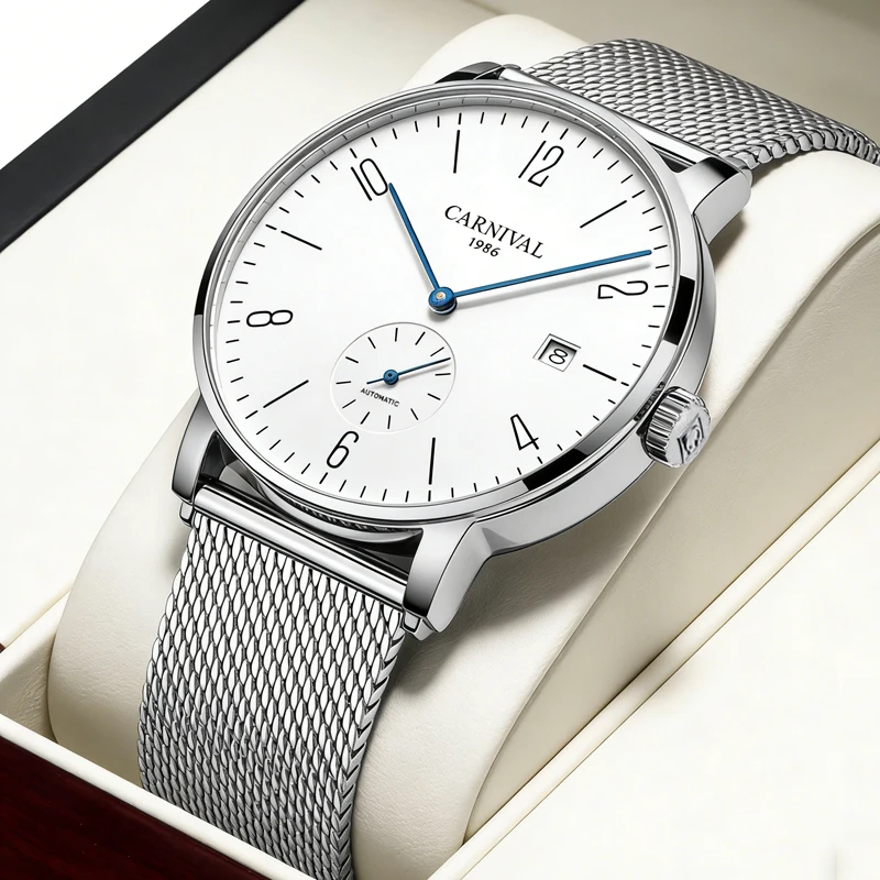 CARNIVAL High-end Luxury Man Watch Stainless Steel Automatic Movement Calendar Clock Waterproof Male Wrist Watches
CARNIVAL High-end Luxury Man Watch Stainless Steel Automatic Movement Calendar Clock Waterproof Male Wrist Watches
