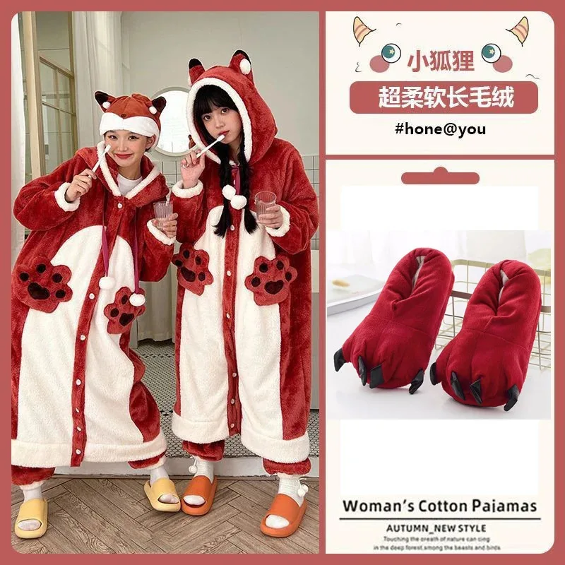 Fox Cosplay Women's Onesies Plush Fleece Nightgown For Kigurumi Unicron Girl Winter Warm Casual Hooded Nightdress Homewear Cute
Fox Cosplay Women's Onesies Plush Fleece Nightgown For Kigurumi Unicron Girl Winter Warm Casual Hooded Nightdress Homewear Cute