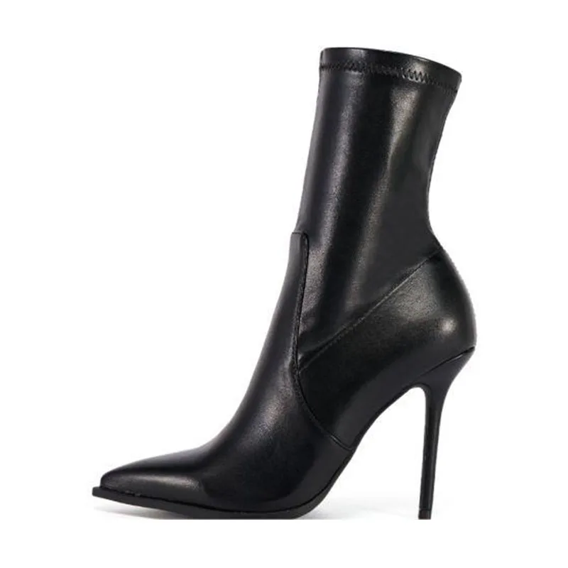 Arden Furtado 2024 Autumn Winter Elastic PU Pointed toe Thin heels Ankle boots Elegant Super high heel Side zipper Skinny boots
Arden Furtado 2024 Autumn Winter Elastic PU Pointed toe Thin heels Ankle boots Elegant Super high heel Side zipper Skinny boots