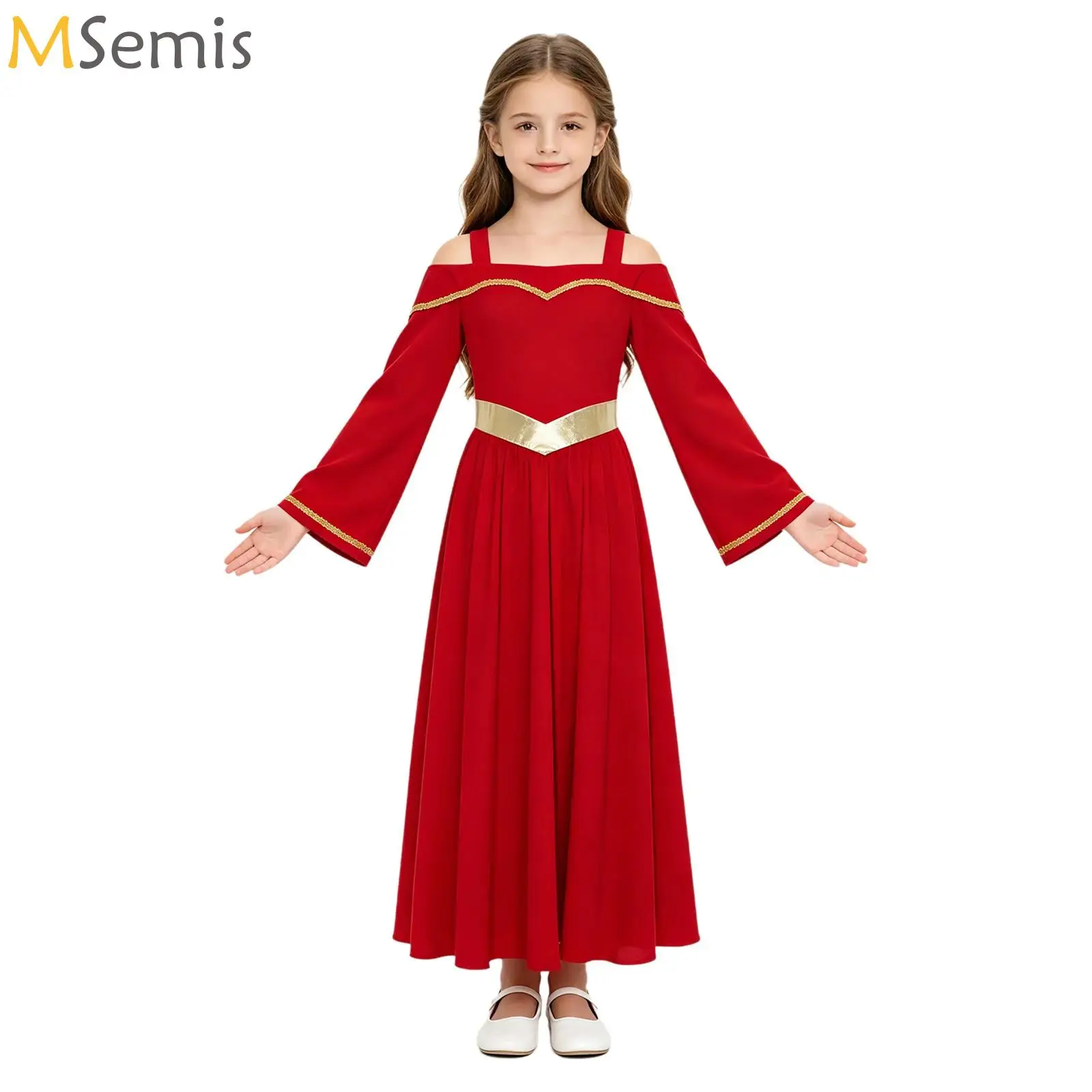 Kid Girls Lyrical Dance Performance Costume Cold Shoulder Praise Dance Dress Liturgical Tunic Church Worship Choir Angel Clothes
Kid Girls Lyrical Dance Performance Costume Cold Shoulder Praise Dance Dress Liturgical Tunic Church Worship Choir Angel Clothes