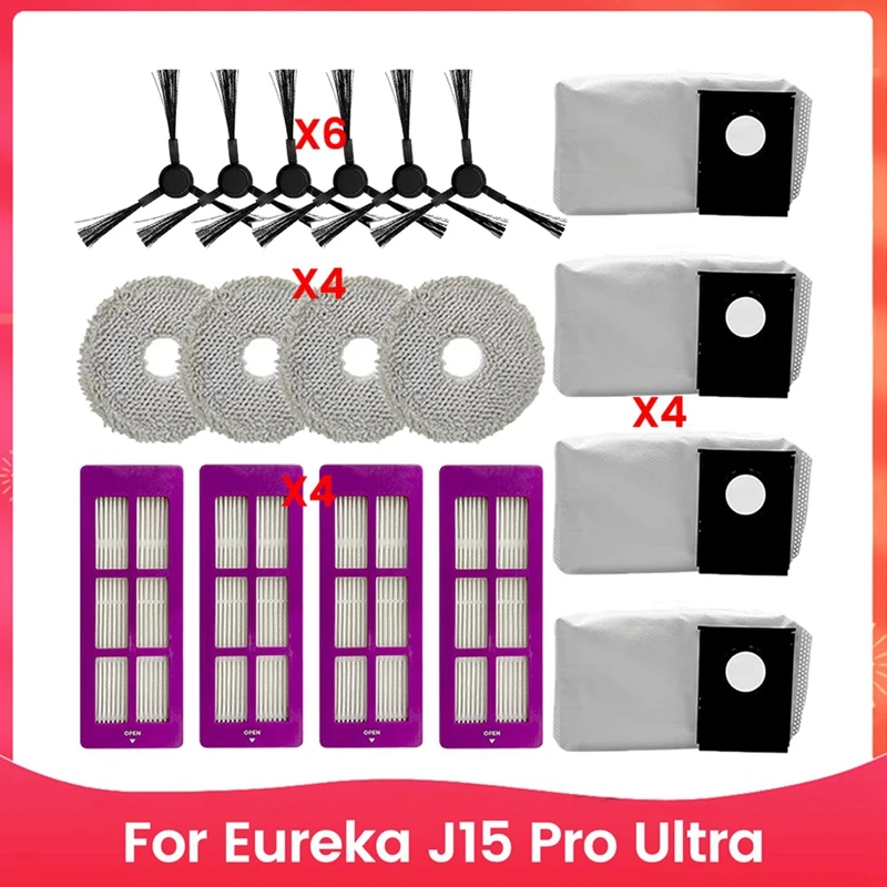 HOT! For Eureka J15 Pro Ultra Vacuum Cleaner,Accessories Kits Include 4 HEPA Filters,6 Side Brushes,4 Mop Cloth,4 Dust Bags
HOT! For Eureka J15 Pro Ultra Vacuum Cleaner,Accessories Kits Include 4 HEPA Filters,6 Side Brushes,4 Mop Cloth,4 Dust Bags