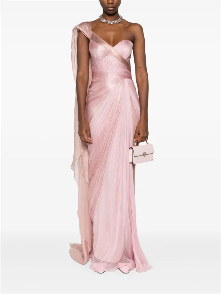 Customized One Shoulder Neckline Sleeveless Chiffon Straight Evening Dress Elegant Open Back Zipper Floor Length Gown For Women
Customized One Shoulder Neckline Sleeveless Chiffon Straight Evening Dress Elegant Open Back Zipper Floor Length Gown For Women