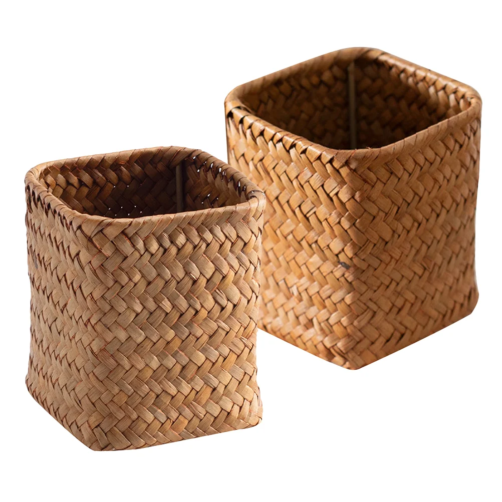 2 Pcs Desktop Storage Box Pencil Holder Handwoven Trashcan Cup Wicker Organizer for Cups
2 Pcs Desktop Storage Box Pencil Holder Handwoven Trashcan Cup Wicker Organizer for Cups