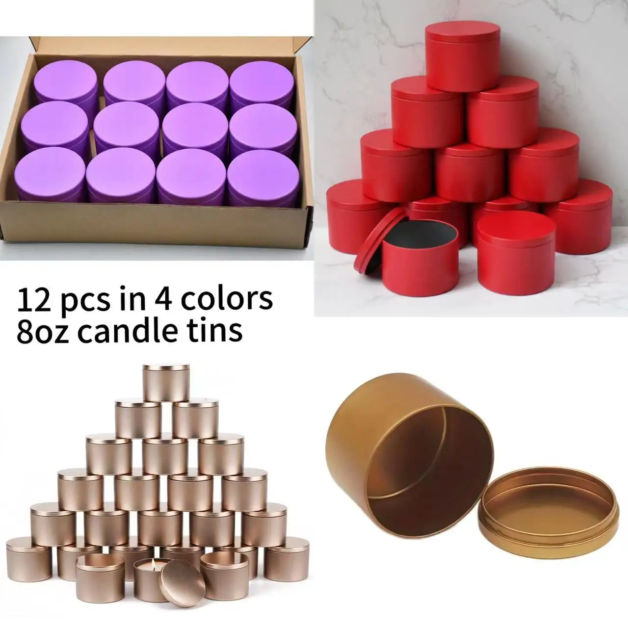 12pcs 4oz Metal Candle Tins with Lids - DIY Candle Making Kit, Versatile Storage Containers for Spices, Jewelry, Tea & Wax
12pcs 4oz Metal Candle Tins with Lids - DIY Candle Making Kit, Versatile Storage Containers for Spices, Jewelry, Tea & Wax