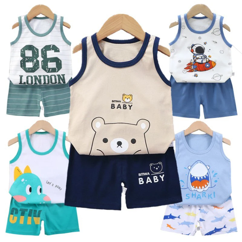 Kids Baby Boys Girls Cotton Vest+Shorts 2-Piece Pajamas Set Cartoon Printing Summer Casual Tracksuit Clothes Suit 1-6 Years
Kids Baby Boys Girls Cotton Vest+Shorts 2-Piece Pajamas Set Cartoon Printing Summer Casual Tracksuit Clothes Suit 1-6 Years