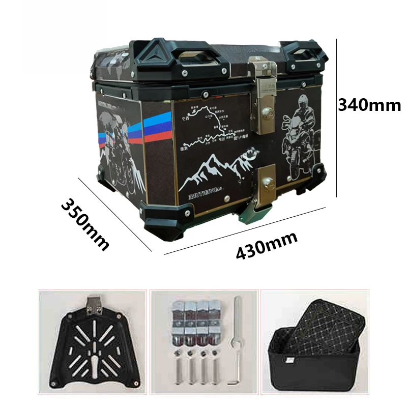 High Quality 45L Black Aluminum Alloy Motorcycle Tail Box Top Lage And Toolbox Motorbikes Hot Selling
High Quality 45L Black Aluminum Alloy Motorcycle Tail Box Top Lage And Toolbox Motorbikes Hot Selling