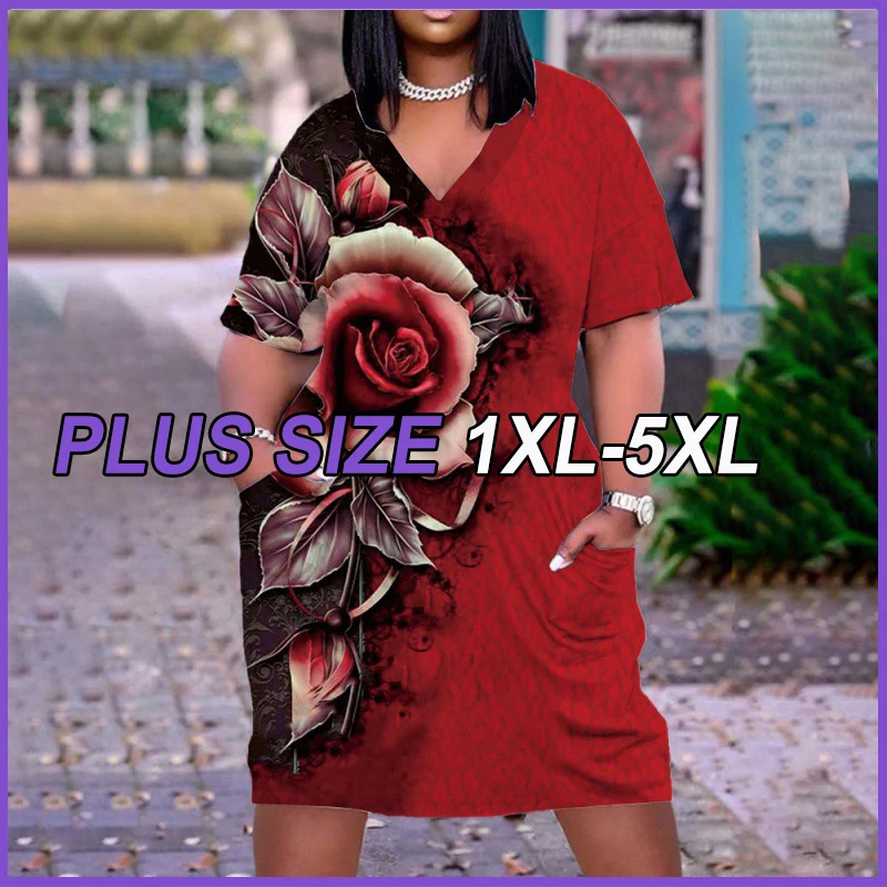 Plus Size Dresses For Lady Graphic And Letter Printed Dress Casual Round Neck Short Sleeve Dress Women's Plus Size Clothing
Plus Size Dresses For Lady Graphic And Letter Printed Dress Casual Round Neck Short Sleeve Dress Women's Plus Size Clothing