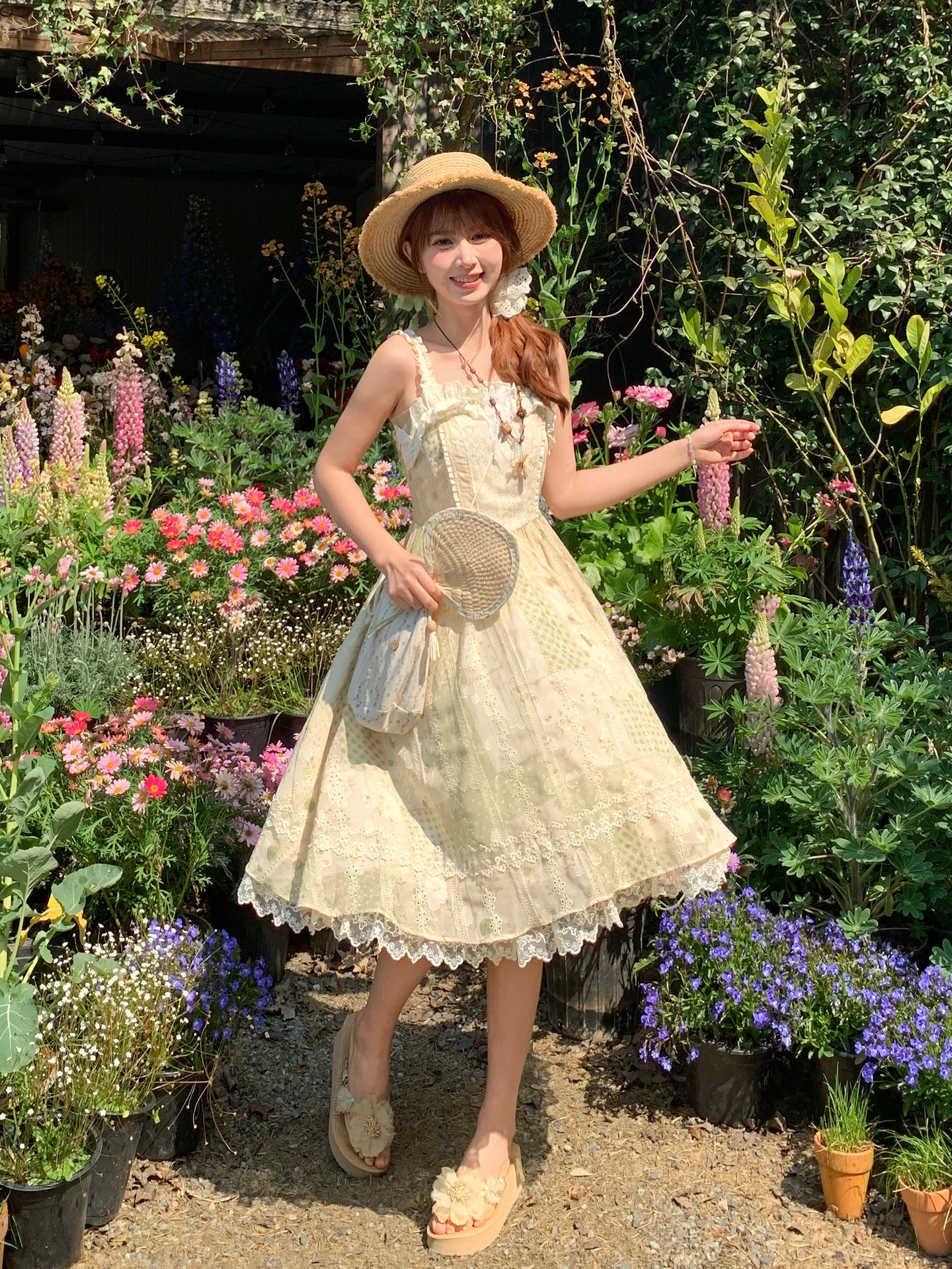 Sweet Fairy Lace A-Line Sleeveless High-Waisted Summer Dress by Sen Nv Bao Lu 2026 New Style Breathable Comfortable Polyester
Sweet Fairy Lace A-Line Sleeveless High-Waisted Summer Dress by Sen Nv Bao Lu 2026 New Style Breathable Comfortable Polyester