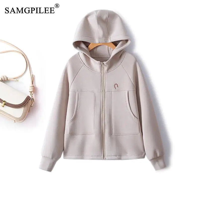 Jacket For Women 2023 Casual Short Baseball Uniform Nordic Style Woman Clothing Solid Zipper Cardigan Hoodie Short Sweatshirt
Jacket For Women 2023 Casual Short Baseball Uniform Nordic Style Woman Clothing Solid Zipper Cardigan Hoodie Short Sweatshirt
