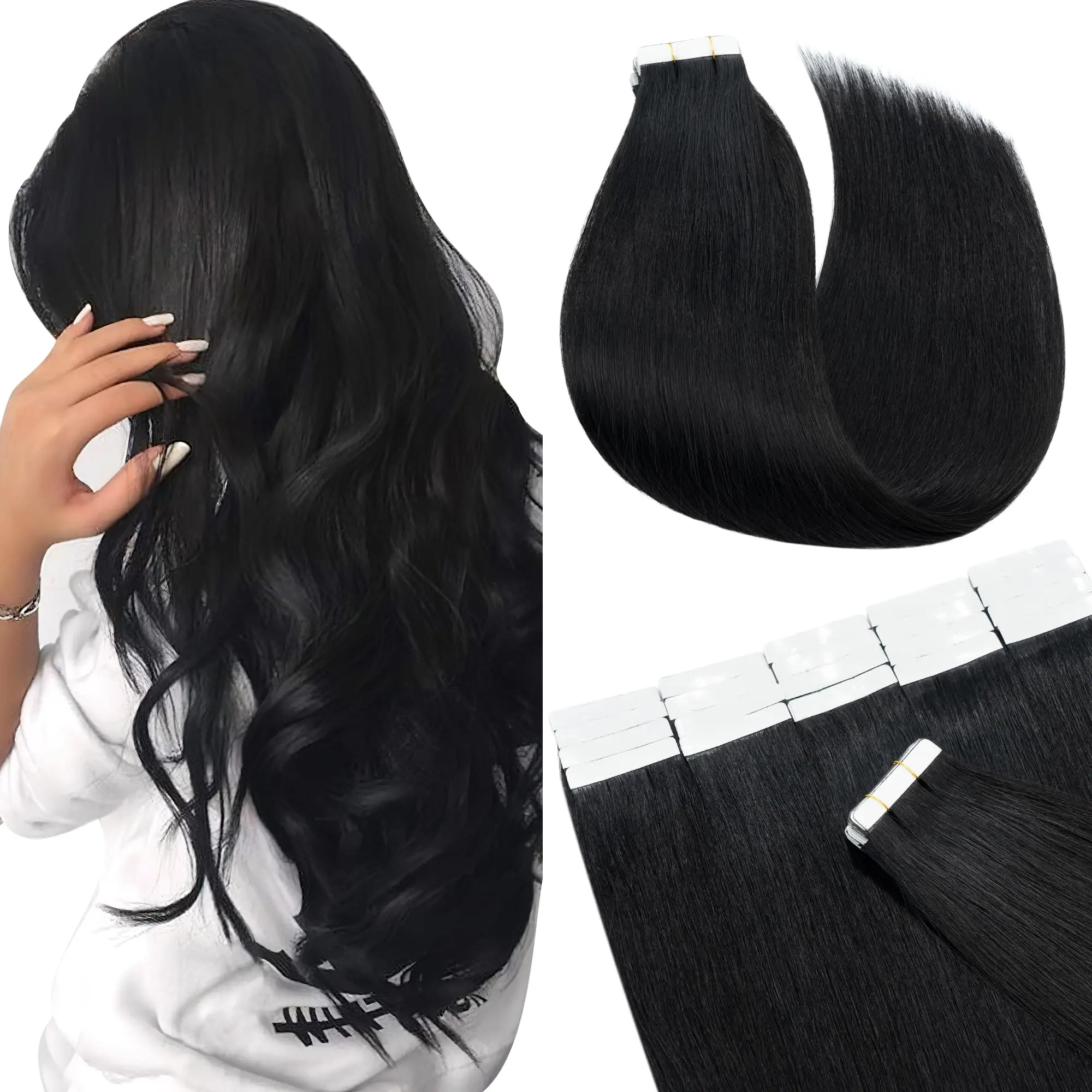 Tape in Hair Extensions Human Hair 26Inch Human Hair Tape in Extensions 20Pcs Natural Black Tape Ins Human Hair Extensions for Women
Tape in Hair Extensions Human Hair 26Inch Human Hair Tape in Extensions 20Pcs Natural Black Tape Ins Human Hair Extensions for Women