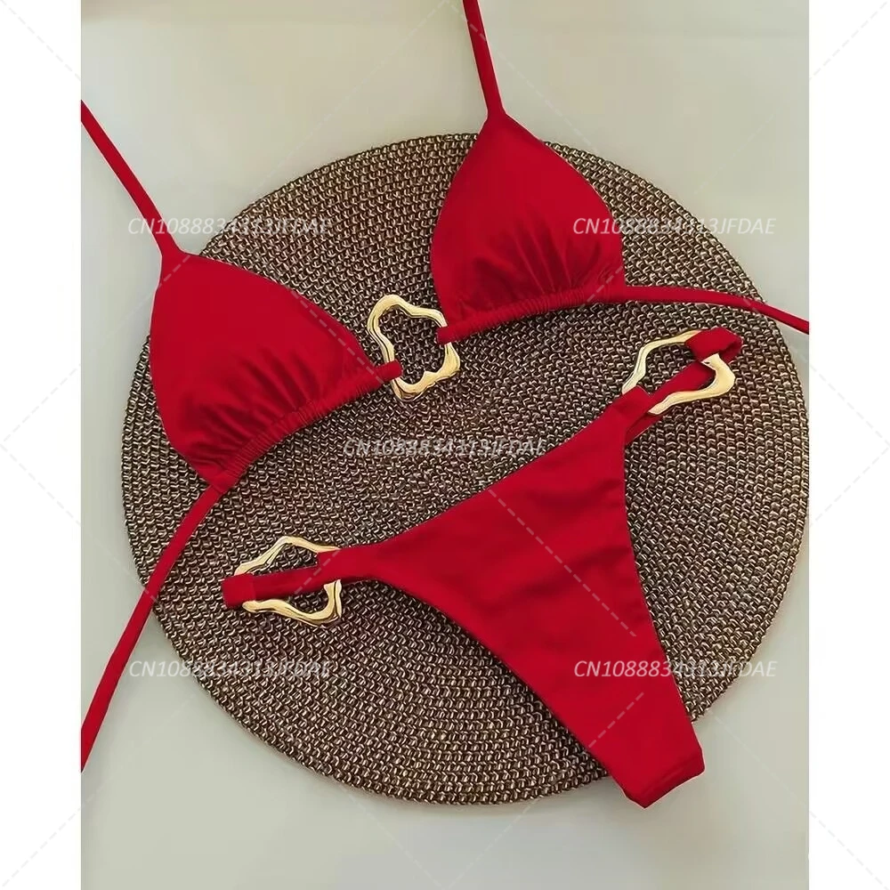 New Sexy Bikini Solid Color Lace-up Split Two-piece Swimsuit for Women 
New Sexy Bikini Solid Color Lace-up Split Two-piece Swimsuit for Women