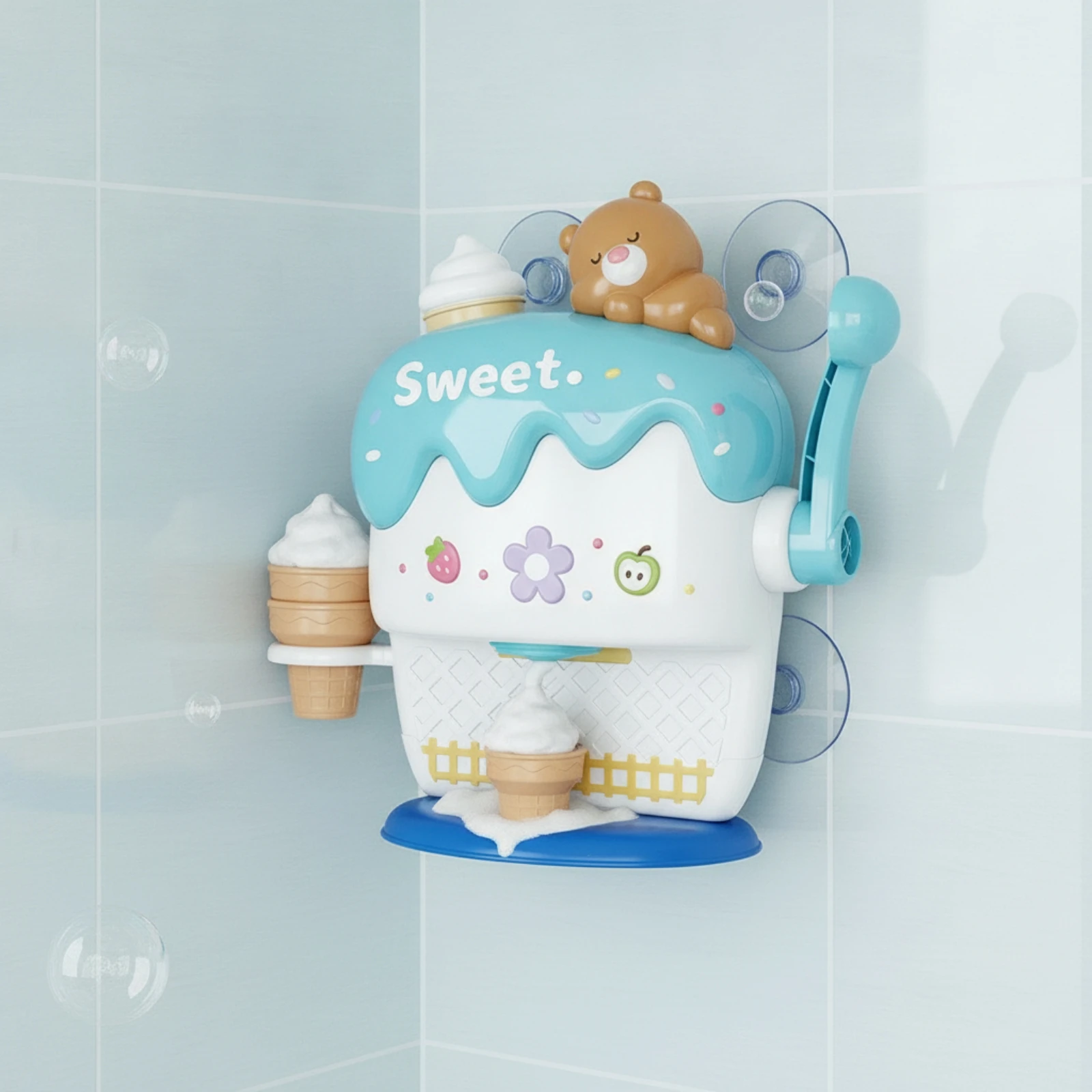 Ice Cream Bubble Machine Crank-Operated Bubble Bath Toy with Cups Bath Toy with Hooks Plastic Ice Cream Foam Maker Textured
Ice Cream Bubble Machine Crank-Operated Bubble Bath Toy with Cups Bath Toy with Hooks Plastic Ice Cream Foam Maker Textured