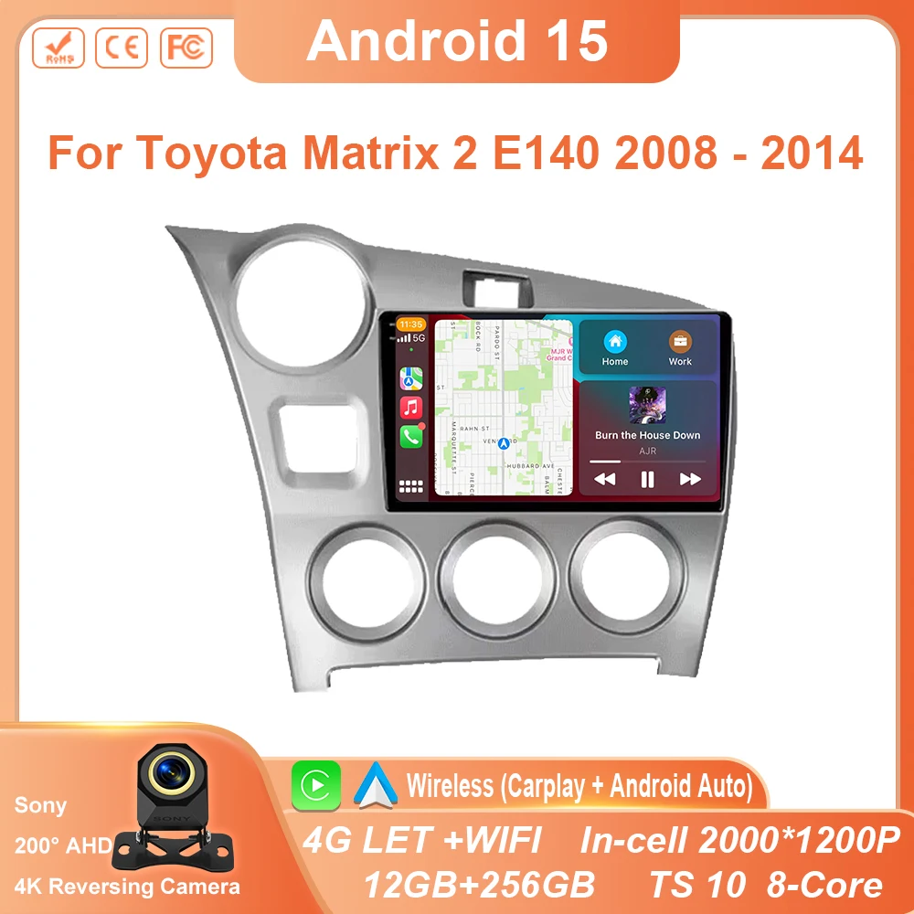 Android 15 Carplay Auto Car Radio For Toyota Matrix 2 E140 2008 2009 2010 2011 2012 2013 2014 Multimedia Player Navigation GP
Android 15 Carplay Auto Car Radio For Toyota Matrix 2 E140 2008 2009 2010 2011 2012 2013 2014 Multimedia Player Navigation GP
