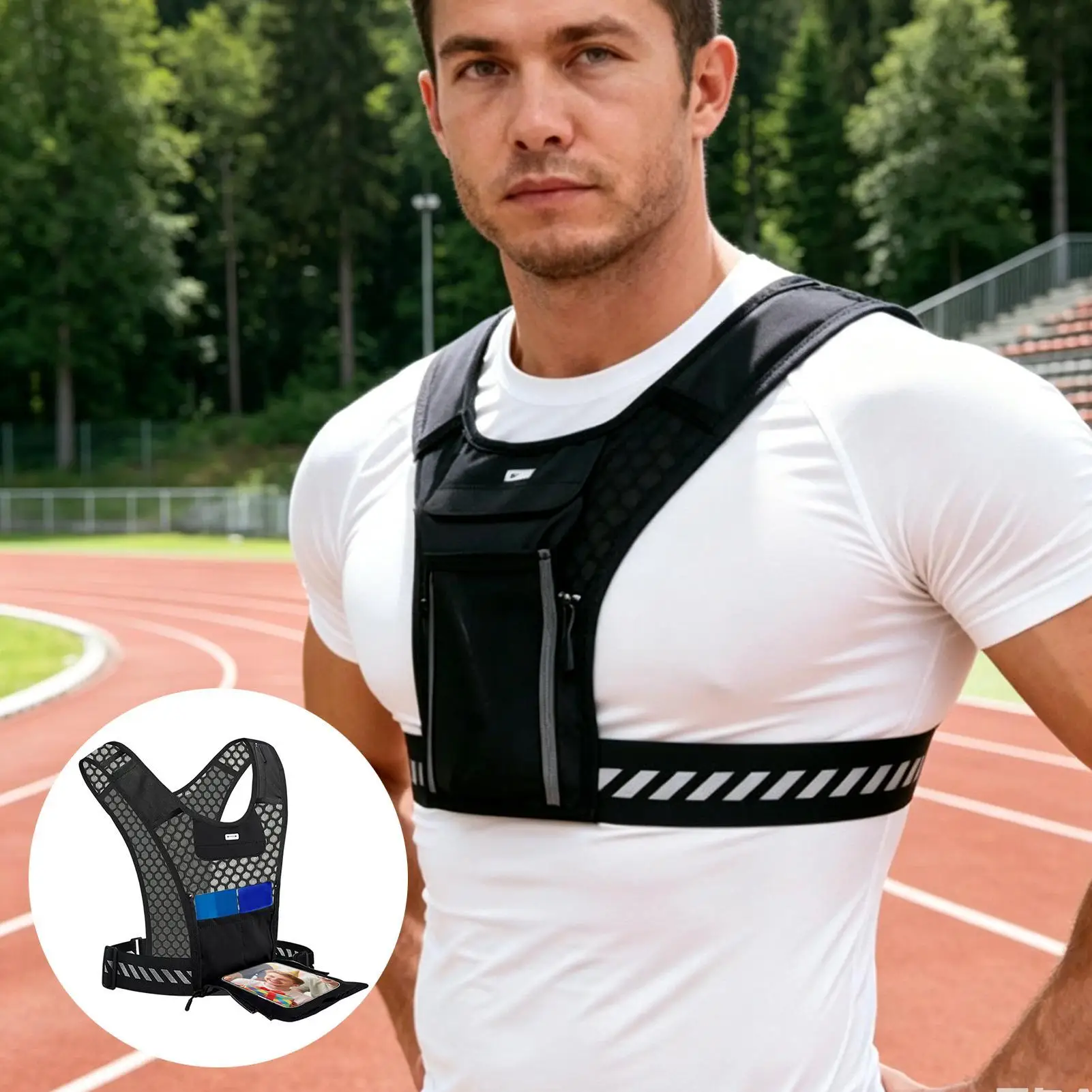Running Vest With Phone Pocket Breathable Reflective Lightweight Running Phone Holder Vest For Outdoor Cycling Night Running
Running Vest With Phone Pocket Breathable Reflective Lightweight Running Phone Holder Vest For Outdoor Cycling Night Running