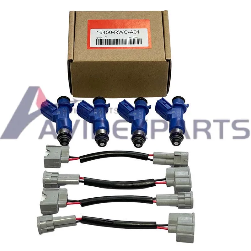 4pcs 16450-RWC-A01 For Honda Acura 07-12 Civic Integra RSX K20 K24 B16 B18 410Cc RDX Fuel Injector with Plugs 16450 RWC A01
4pcs 16450-RWC-A01 For Honda Acura 07-12 Civic Integra RSX K20 K24 B16 B18 410Cc RDX Fuel Injector with Plugs 16450 RWC A01