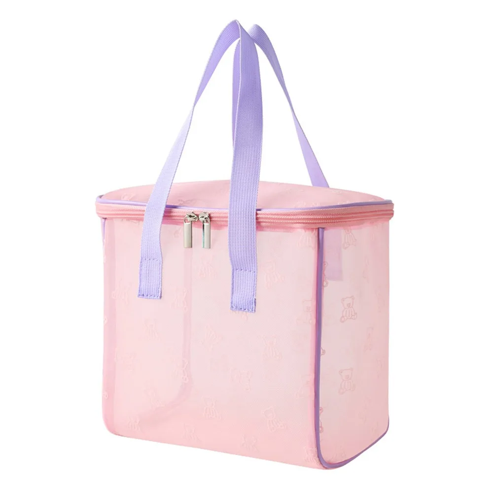 New Pink Beige Mesh Cosmetic Bag Cartoon Bear Gauze Toiletries Bag Large Capacity Storage Bag Travel Outdoor 
New Pink Beige Mesh Cosmetic Bag Cartoon Bear Gauze Toiletries Bag Large Capacity Storage Bag Travel Outdoor
