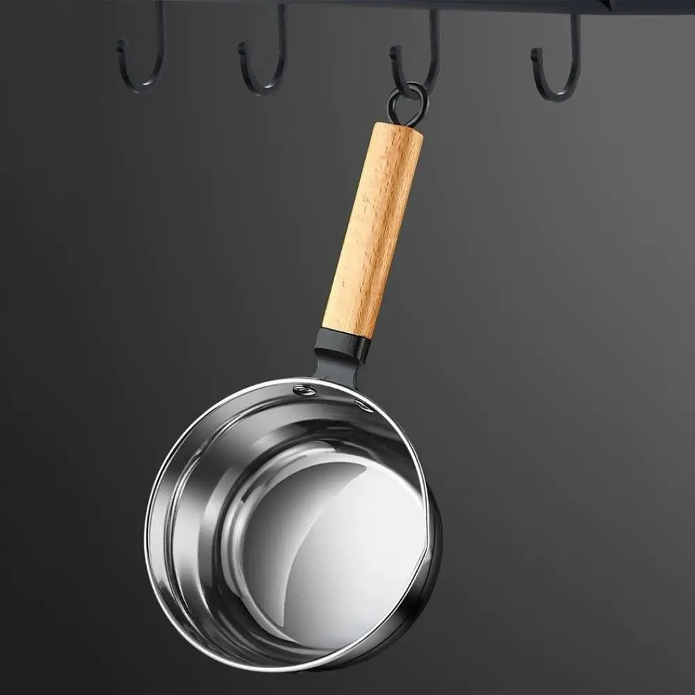Совки для воды из нержавеющей стали 304, деревянная ручка, подвесной половник для супа, большая вместимость, многофункциональная ложка для воды, бытовая