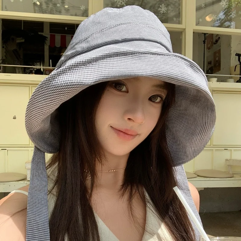 Women's Japanese Plaid Fisherman Hat Big Head Summer Outdoor UV Protection Sun Basin Hat Small Face Sun Protection
Women's Japanese Plaid Fisherman Hat Big Head Summer Outdoor UV Protection Sun Basin Hat Small Face Sun Protection