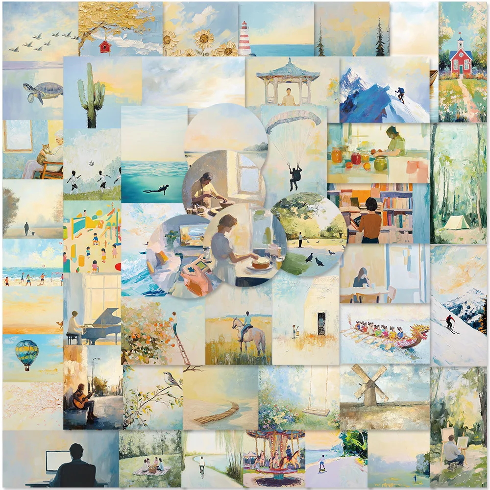 10/30/50PCS Quiet Canvas Graffiti Hand-Painted Scenery Aesthetics Stickers Creative Painting Cartoon Decal Laptop Phone Kid Toys
10/30/50PCS Quiet Canvas Graffiti Hand-Painted Scenery Aesthetics Stickers Creative Painting Cartoon Decal Laptop Phone Kid Toys