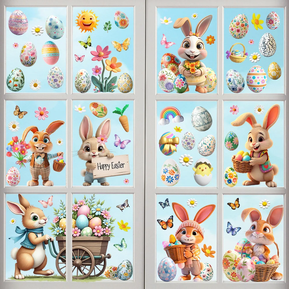 Easter Cartoon Rabbit Egg Window Stickers Bunny Easter Static Sticker For Mall Glass Doors Windows Children Wall Mirror Stickers
Easter Cartoon Rabbit Egg Window Stickers Bunny Easter Static Sticker For Mall Glass Doors Windows Children Wall Mirror Stickers