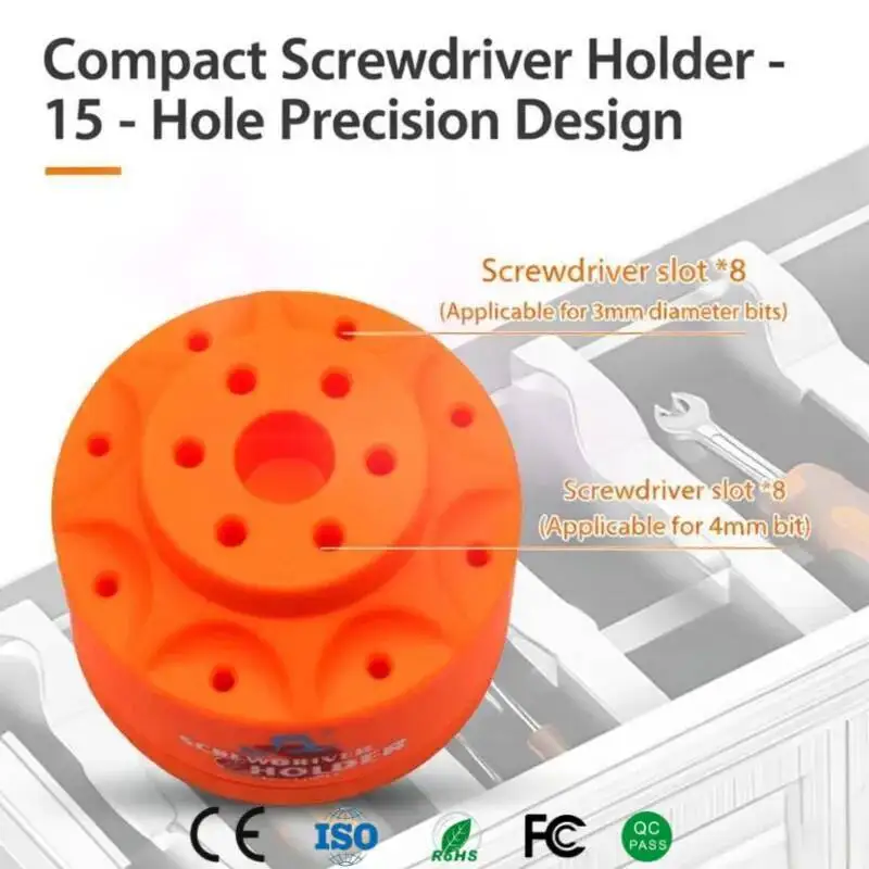 Magnetic Screwdriver Storage Rack 360 Degree Rotatable Base Strong Magnetism 15 Slots for Precision Screwdriver Bit Organization
Magnetic Screwdriver Storage Rack 360 Degree Rotatable Base Strong Magnetism 15 Slots for Precision Screwdriver Bit Organization