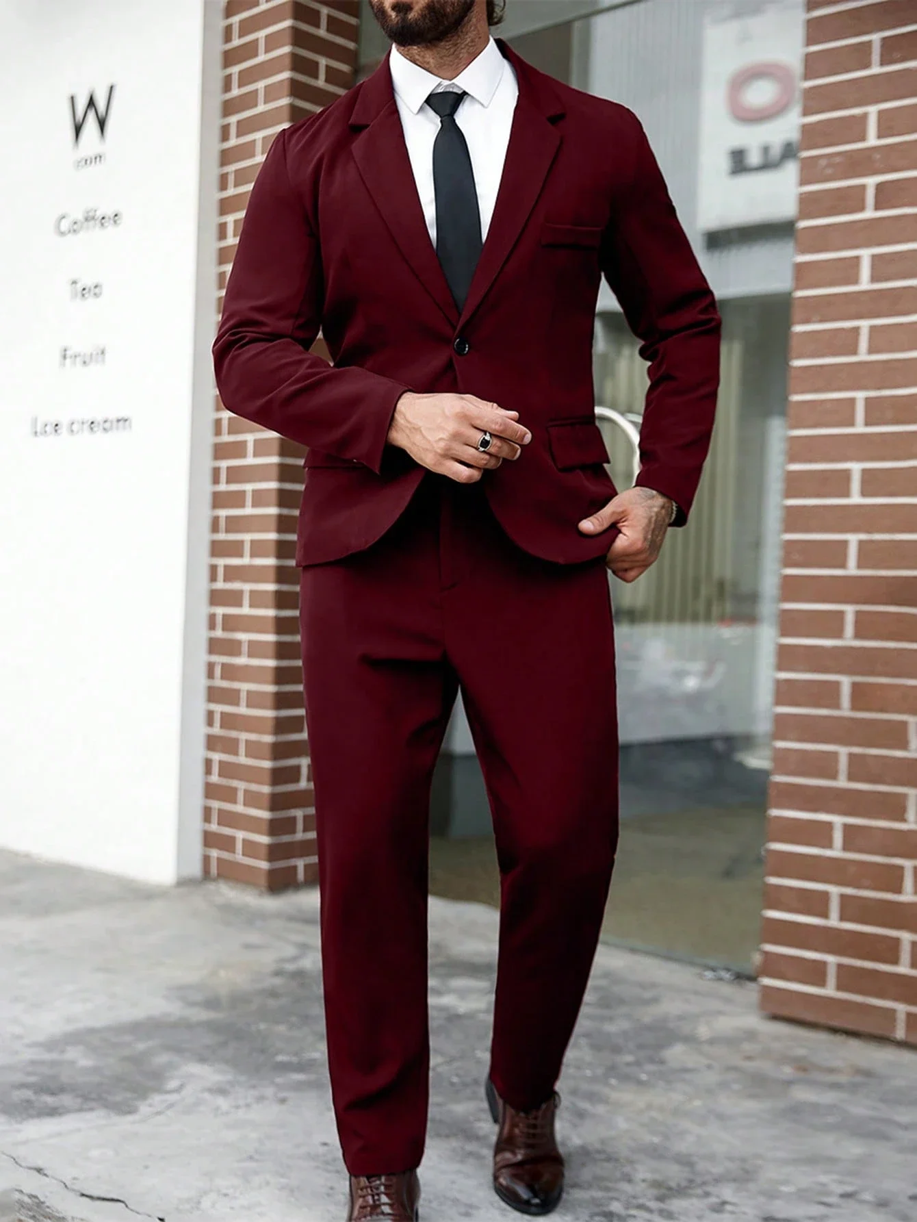 Men Solid Color Two Piece Blazer And Pants Suit Set Slim Fit Formal Business
Men Solid Color Two Piece Blazer And Pants Suit Set Slim Fit Formal Business