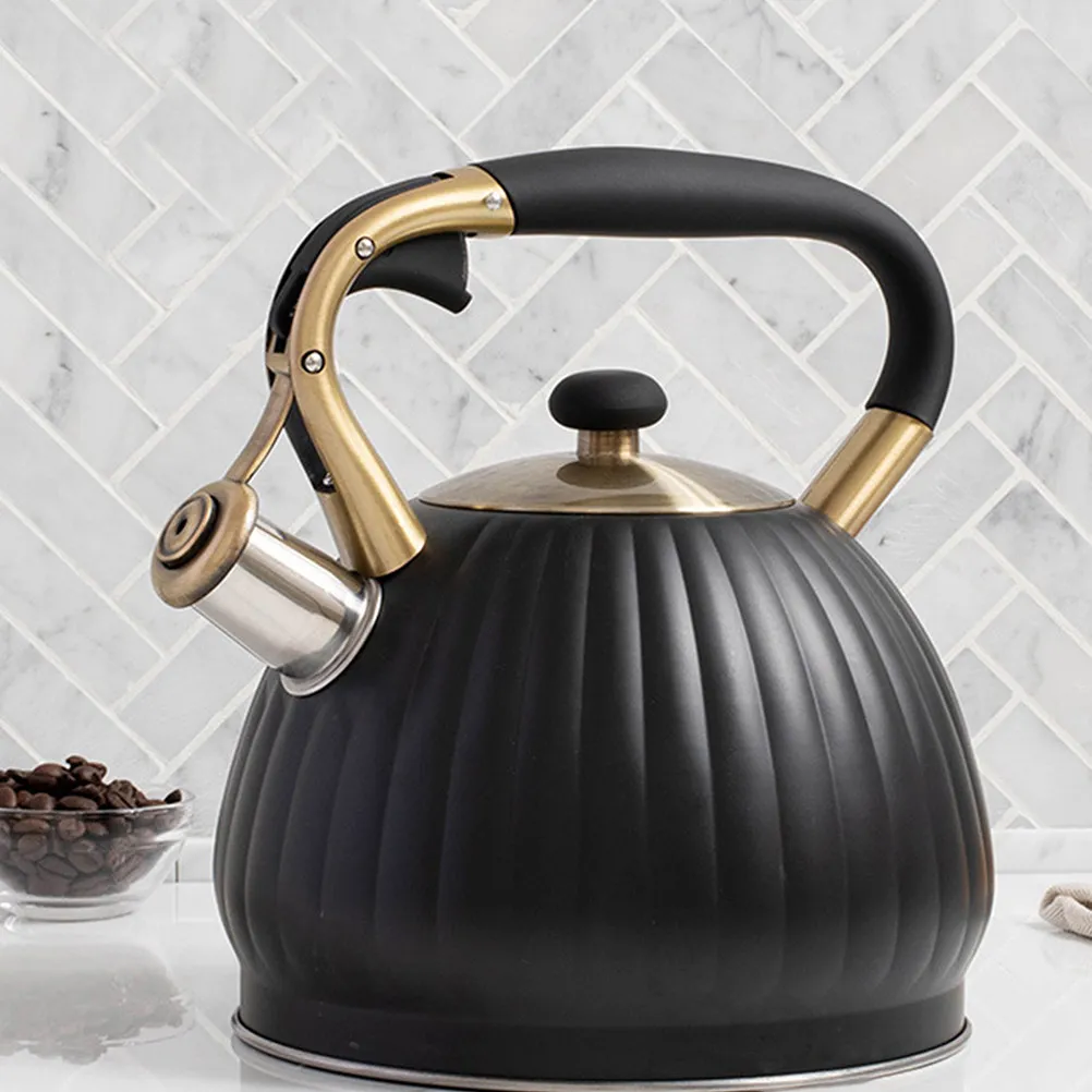 1Pcs Whistling Water Kettle Pumpkin Stripe Stainless Steel Heating Teakettle Fast Boil Household Sounding Kettle for Gas Stove
1Pcs Whistling Water Kettle Pumpkin Stripe Stainless Steel Heating Teakettle Fast Boil Household Sounding Kettle for Gas Stove