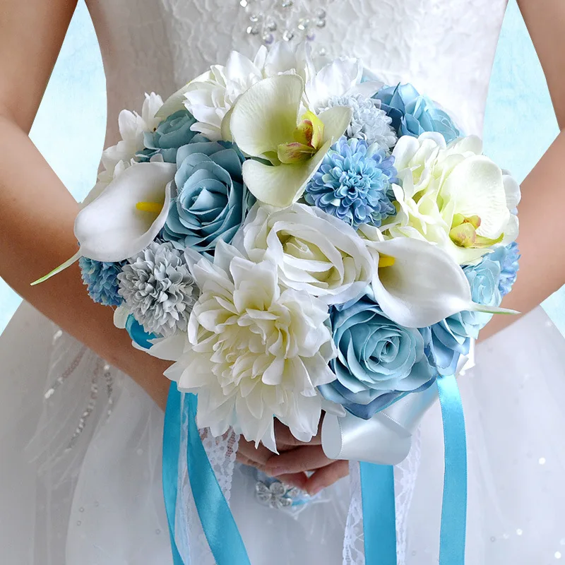 Artificial Blue Flowers Bridal Bouquet Wedding Decoration Blue Bridal Bouquet Calla Lily Artificial Flowers Wedding Supplies
Artificial Blue Flowers Bridal Bouquet Wedding Decoration Blue Bridal Bouquet Calla Lily Artificial Flowers Wedding Supplies