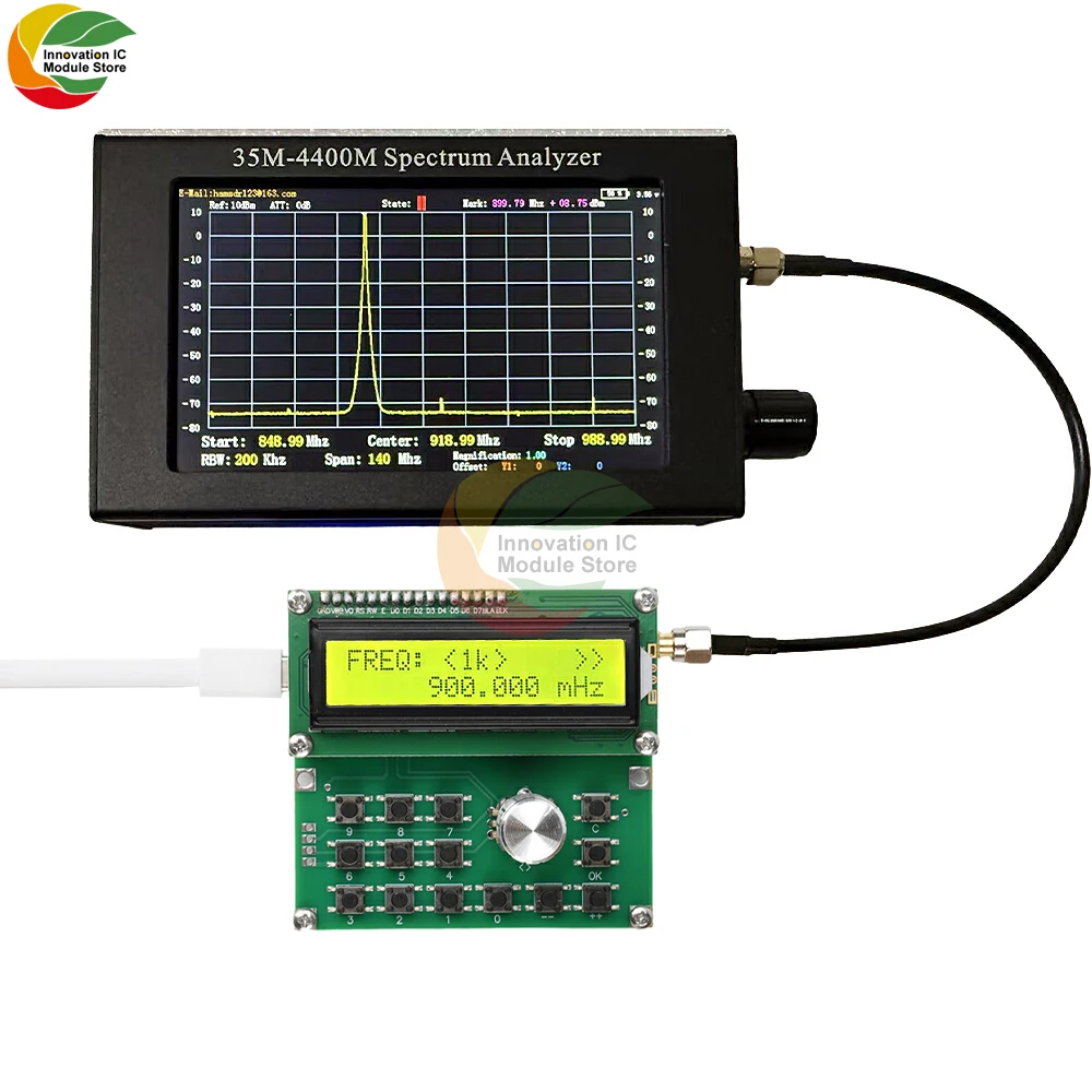 DC 4.5V-5.5V 35MHz-4400MHz RF Signal Generator ADF4351 Signal Source 1K/10K/100K/1M Type-C Interface
DC 4.5V-5.5V 35MHz-4400MHz RF Signal Generator ADF4351 Signal Source 1K/10K/100K/1M Type-C Interface