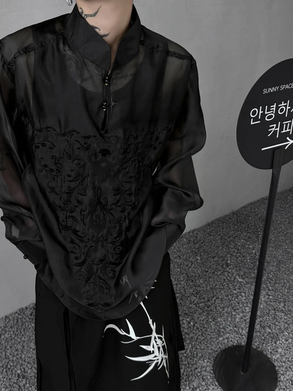 Spring Summer New Chinese Sle See tough Stand Collar Button up High End Embroidery Long Sve Sun Protection irt Loose...
Spring Summer New Chinese Sle See tough Stand Collar Button up High End Embroidery Long Sve Sun Protection irt Loose...