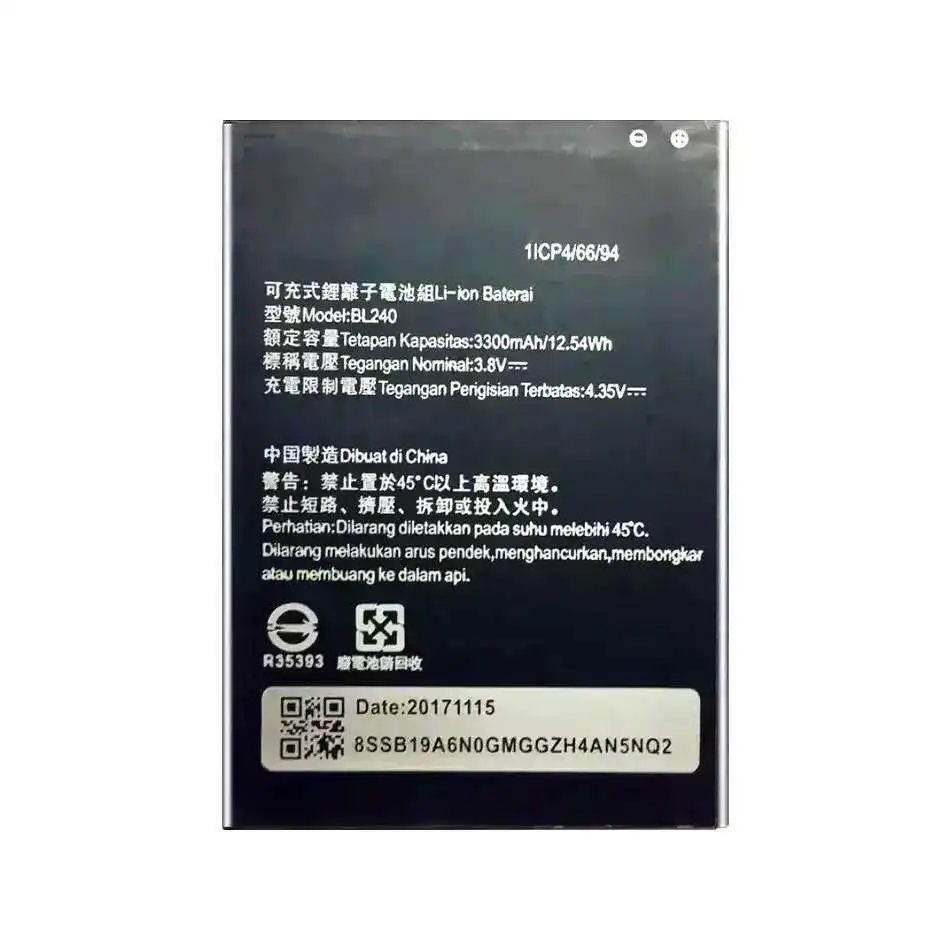 Аккумулятор для мобильного телефона 3300 мАч BL240 для Lenovo Note 8 A936 A938 A938T высокой емкости
Аккумулятор для мобильного телефона 3300 мАч BL240 для Lenovo Note 8 A936 A938 A938T высокой емкости