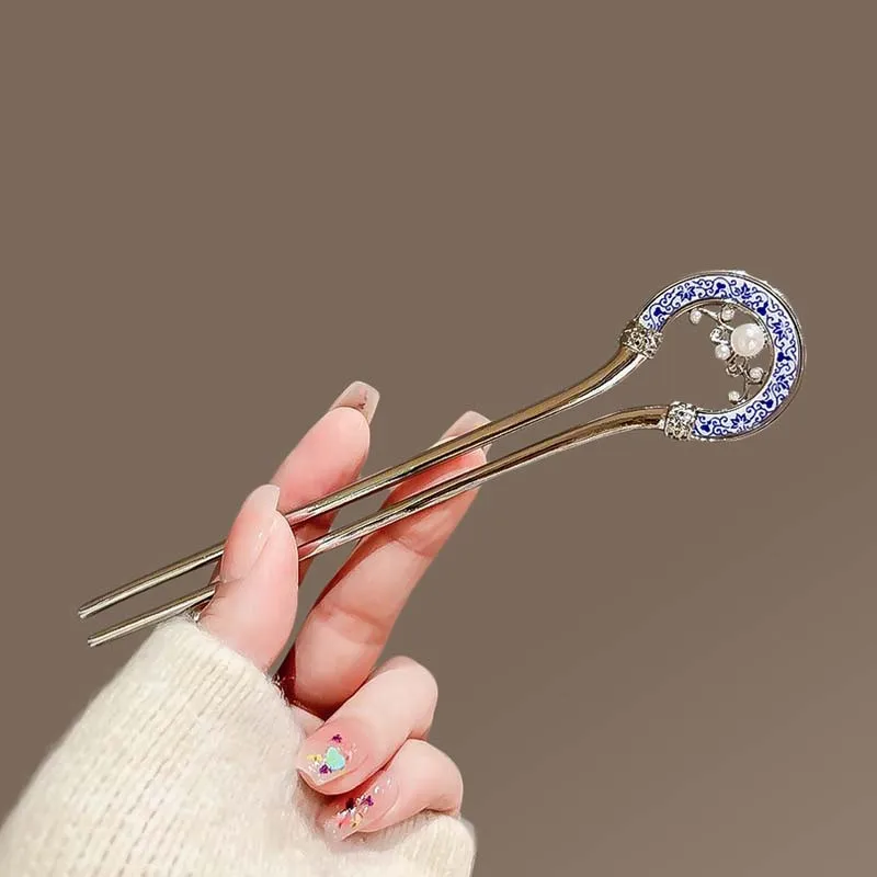 New Chinese Style Metal U-Shaped Hair Stick For Women Vintage Gold Color Imitation Pearl Hanfu Hairpin Hair Accessories
New Chinese Style Metal U-Shaped Hair Stick For Women Vintage Gold Color Imitation Pearl Hanfu Hairpin Hair Accessories