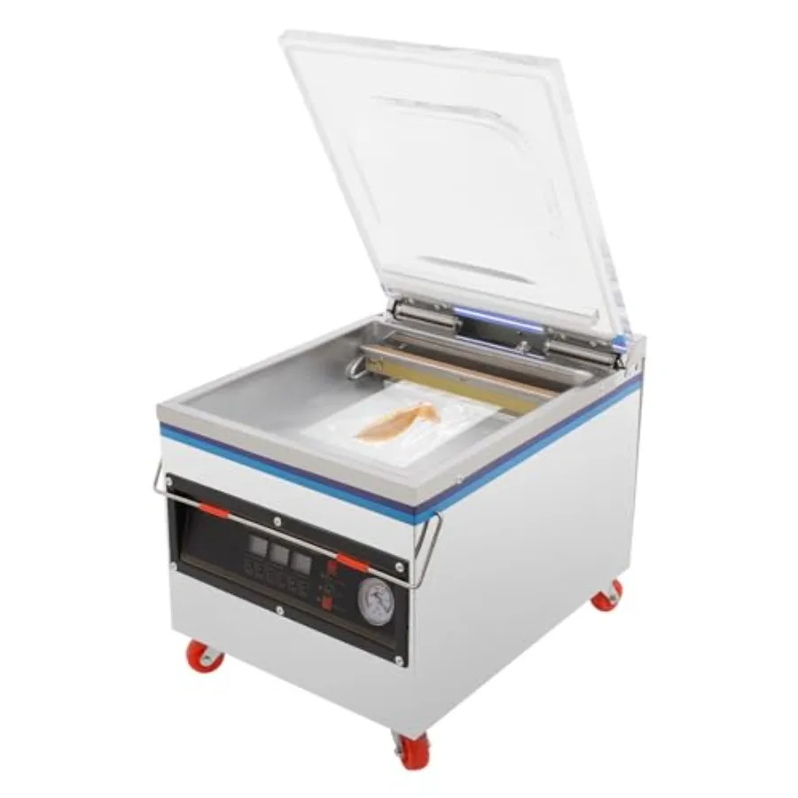 Chamber Vacuum Sealer for kitchen and commercial food storage, stainless steel body, silver, 12.6 seal bar with 360W power and
Chamber Vacuum Sealer for kitchen and commercial food storage, stainless steel body, silver, 12.6 seal bar with 360W power and