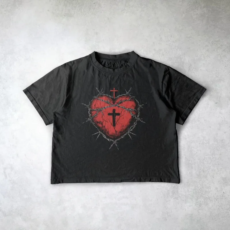 Y2k American fashion street retro cross print black oversized T-shirt women Goth Harajuku trend loose fashion couple casual tops
Y2k American fashion street retro cross print black oversized T-shirt women Goth Harajuku trend loose fashion couple casual tops