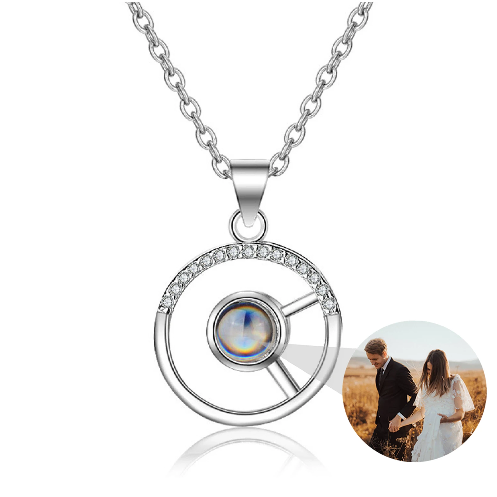 Simple Round Pendant Necklaces for Couple Custom Photo Necklace Personalized Projection Jewery 100 Language I Love You Necklace
Simple Round Pendant Necklaces for Couple Custom Photo Necklace Personalized Projection Jewery 100 Language I Love You Necklace